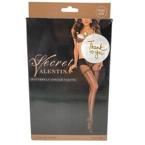 Secret Valentina Women’s Plus Size Black Butterfly Circus Tights OS